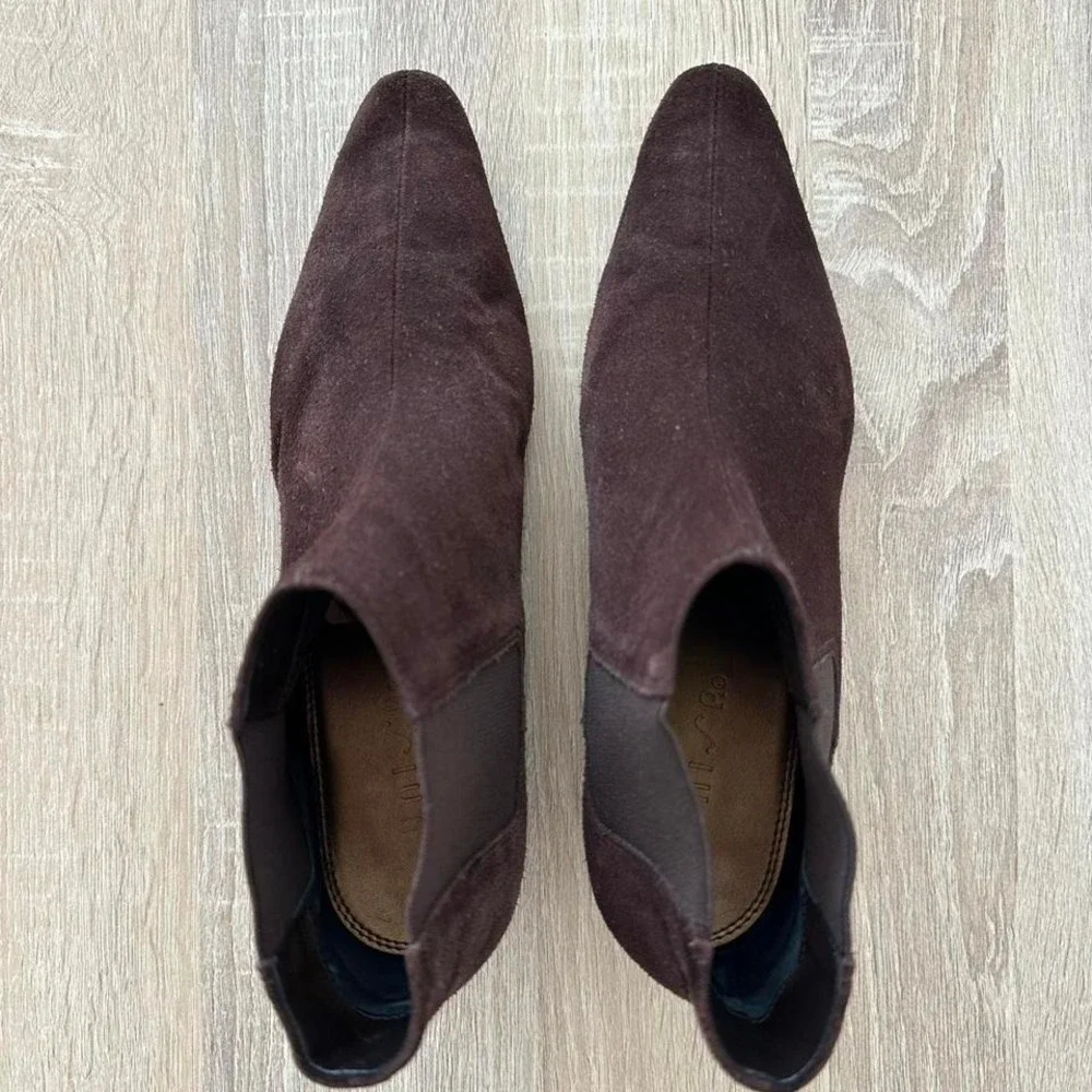 Vintage pointed toe kitten heel maroon boots size 8.5 - Picture 5 of 8